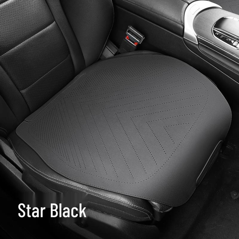 Universal Suede Car Seat Cushion Set - All-Season, Three-Piece, Summer-Ready, Thin Cushion with Lumbar Support.