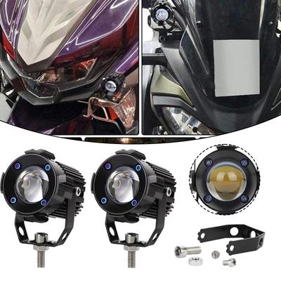 2PCS motocyklové LED reflektory Dvojbarevná bílá žlutá 30W LED světlomet Super jasný bodový světlomet Blízké/vzdálené světlo Mlhový světlomet
