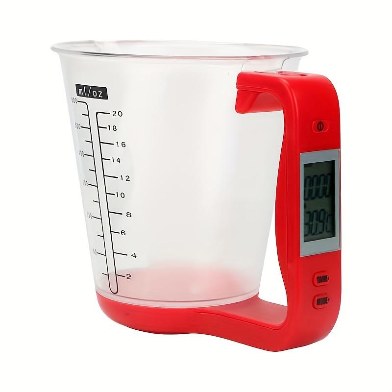 600ml Smart Measuring Cup with Thermometer , 6 in 1 Unit Conversion , Food Grade ABS Detachable Design , Real Time Monitoring from 0 to 40°C