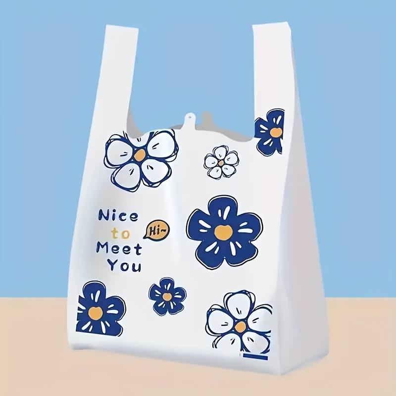 100 Stück Robuste Plastik-Tragetasche, dicke und stabile Einkaufstasche, geeignet für Einkäufe, Geschenke und Aufbewahrung