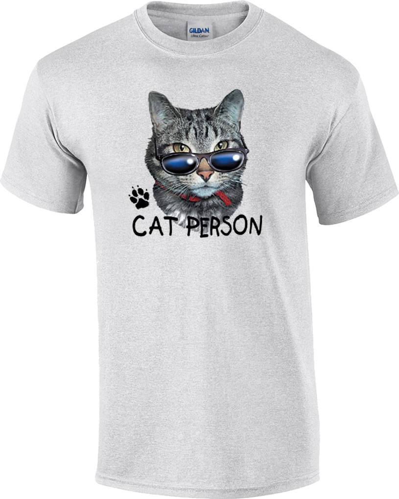 TALL Funny Cool Sunglasses Cat Person T-Shirt XXXXL