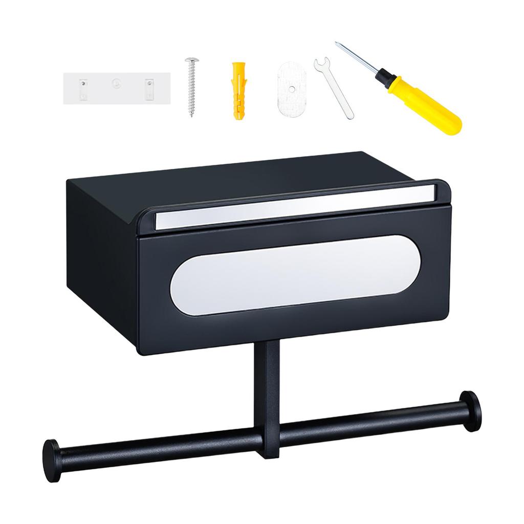 Roll Paper Storage Rack, Tissue Roll Holder, Tissue Box, Bathroom Washroom