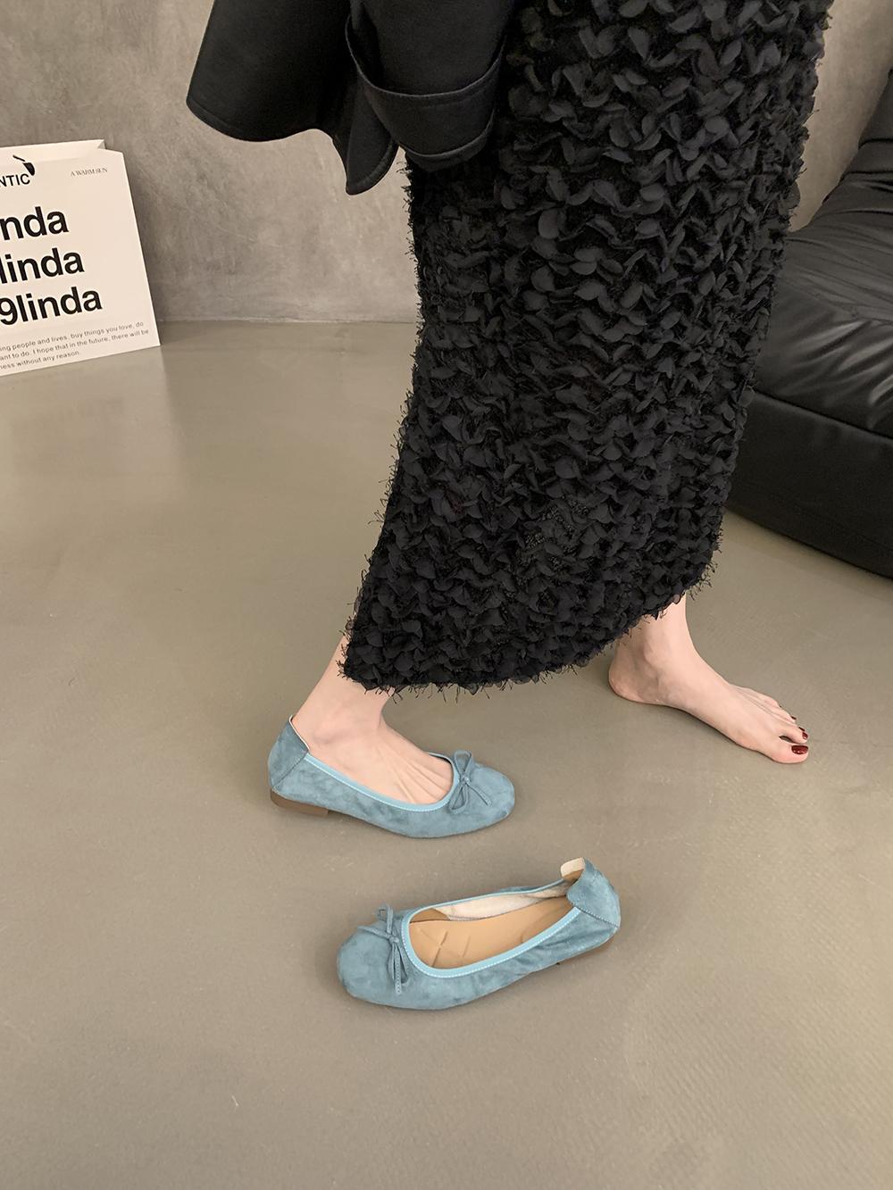 

Модный дизайн Модные балетки Женские балетки Круглый носок Бантик Слипоны Балетки Ленивые лоферы Мокасины Женская повседневная обувь 40 небесно-голубой