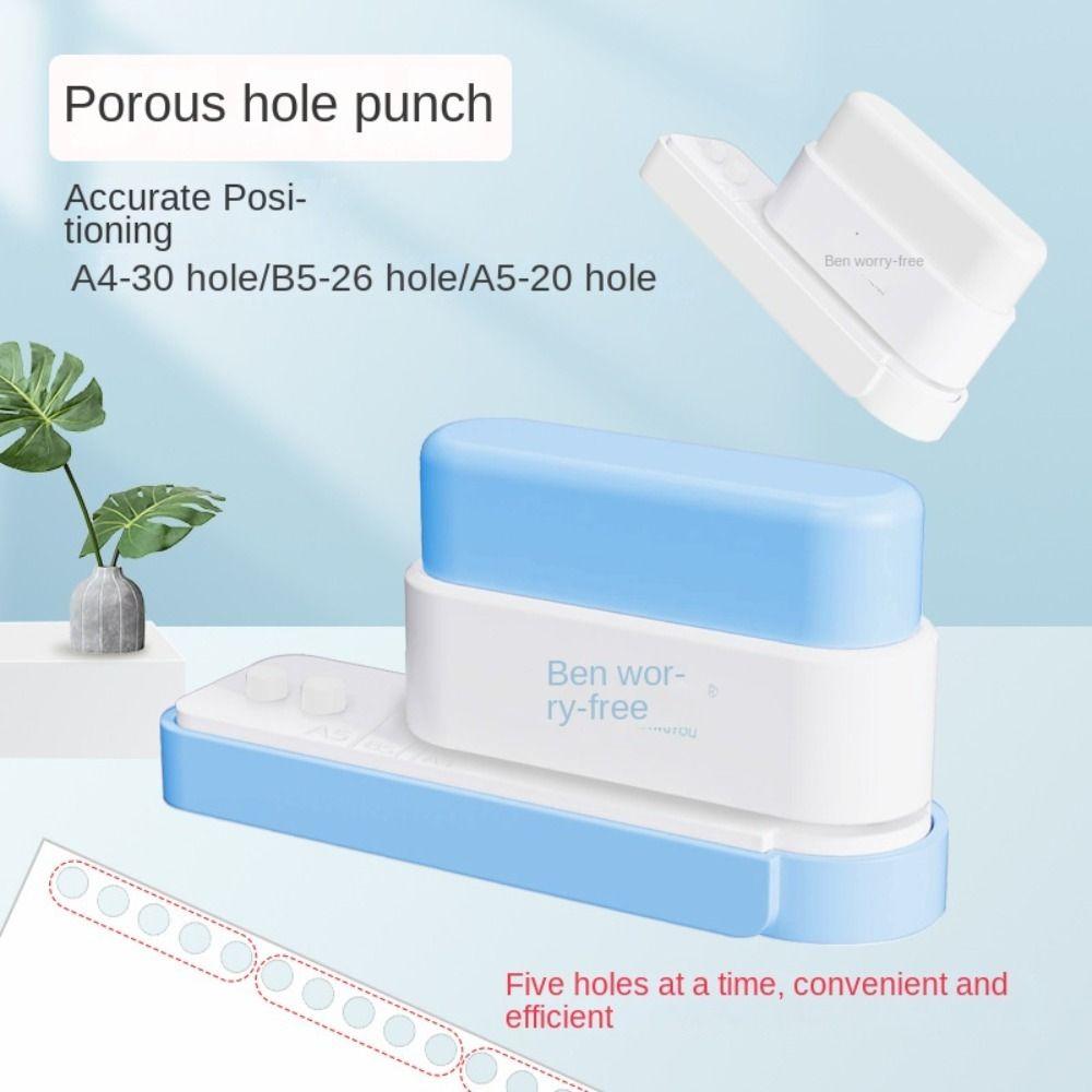 Portable Hand Account Hole Puncher 6mm Standard Hole Punch 5-Hole Paper Punch School Supplies