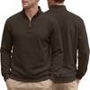 Men S Casual Long Sleeve Pullover Sweatshirt Stand Collar Half Zip Plaid
