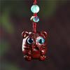 Red and Green Sandalwood Tiger Pendant Phone Charm - First Birthday Gift