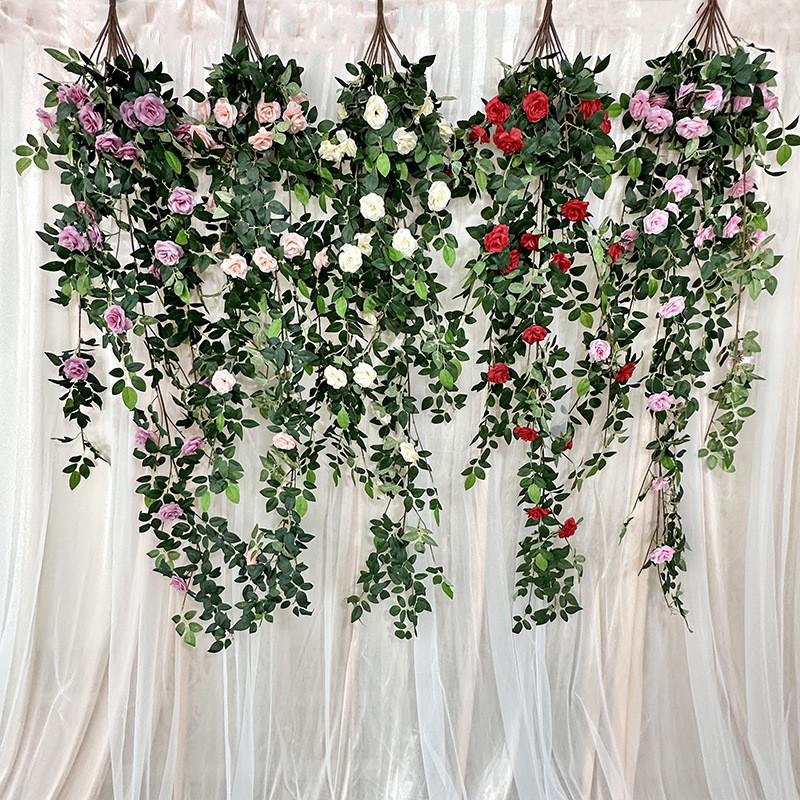 Love Lotus 12branch Rose Wall Hanging Wedding Decor With Silk Flowers For Home And Event Use