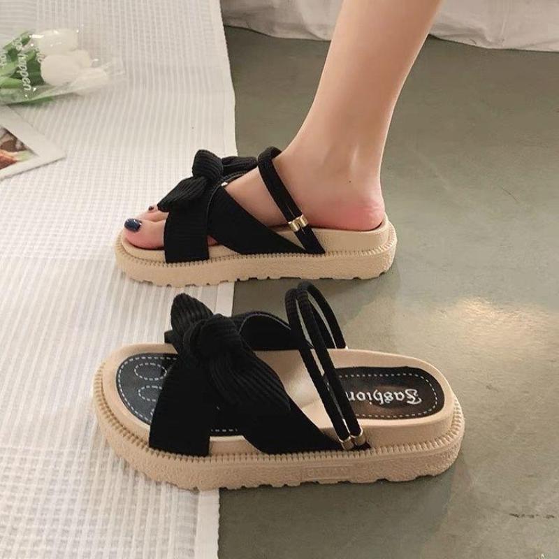 Fashion 2025New Sandias De Tacon Internet Hot Women Shoes Summer Fairy Style Improve Fashion Student Platform Roman Lady Flat Shoes