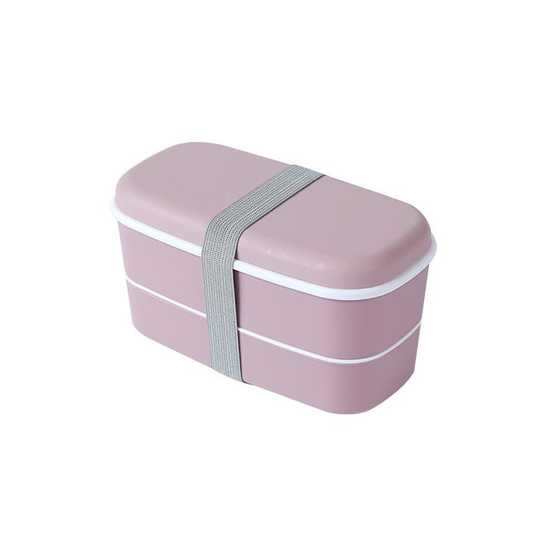 Dual-Layer Kids Lunch Box - Food-Grade, Microwave & Fridge Safe, Compartmented Plastic Bento.