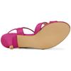 Allegra K Women's Cross Strap Kitten Heel Ankle Strap Sandals, Hot Pink, Size 23.5cm