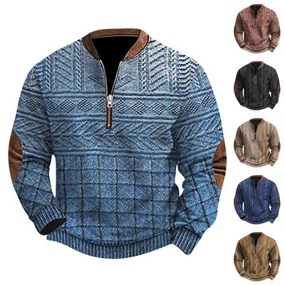 Men's Retro Casual Gradient Printed Sweatshirt