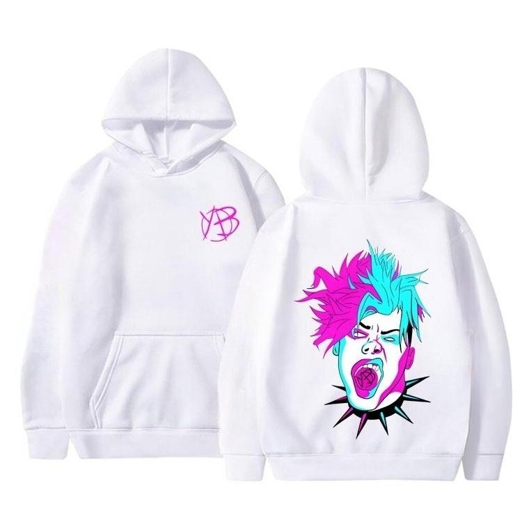 Singer Yungblud Face Double Sided Graphic Hoodie Men Women's Rock Vintage Popular Streetwear Unisex Fashion Cotton Pullover