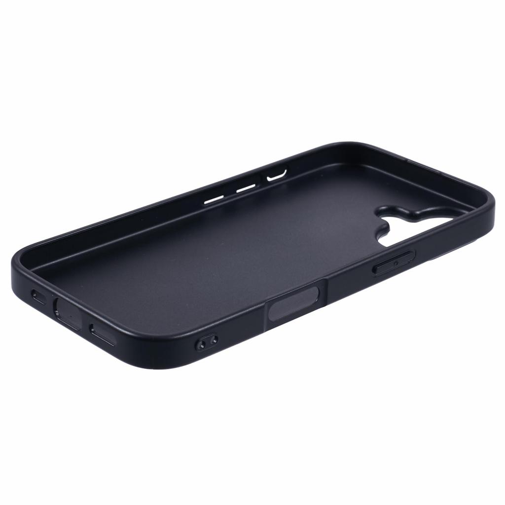 KIGC For iPhone 16 Case Litchi Texture Leather Coated PC+TPU Phone Cover