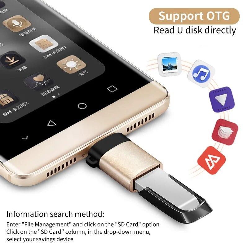 Typ C auf USB 3.0 OTG-Adapter, Micro-USB auf USB-Konverter für MacBook Samsung S20 Xiaomi Huawei Redmi OTG-Anschluss Telefonkonverter