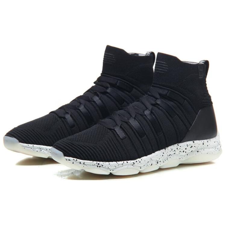 Li Ning Slip Resistant Abrasion Resistant Slip Resistant Abrasion Resistant High top Training Shoes Unisex Black AFJM005-1