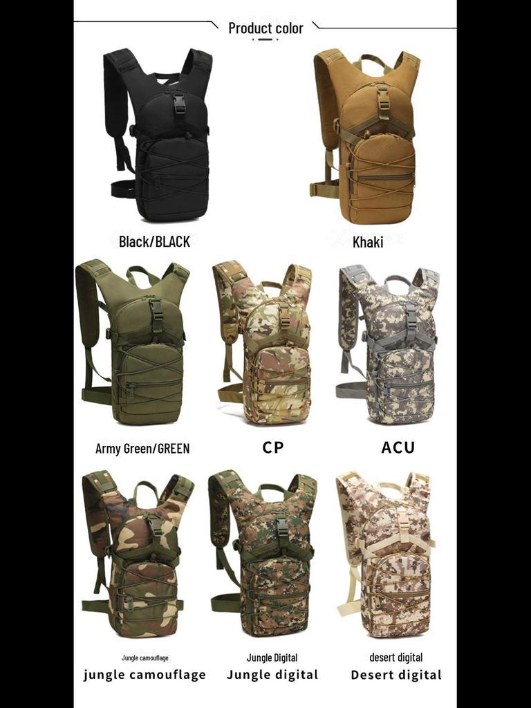 Taktisk Kamouflage Multifunktionell Cykelvattenväska Ryggsäck med Stor Kapacitet