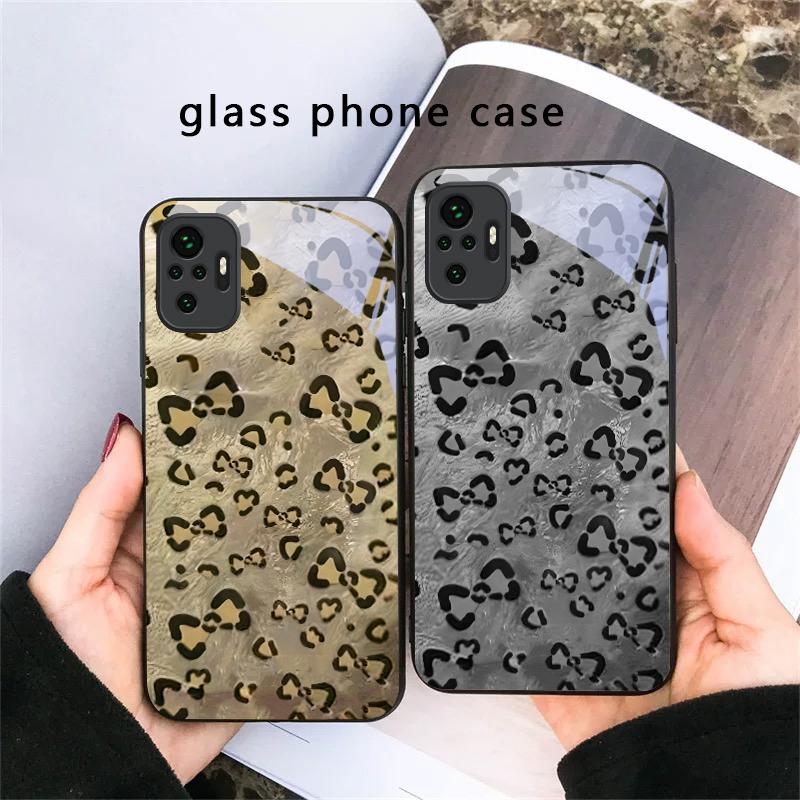 Abstract Leopard Print For Redmi Note 14 Pro+ 13 Pro 8 9 9S 12S 10 Pro 11 12 13C 14C A3 12 13 K60 Ultra Black Glass Phone Case