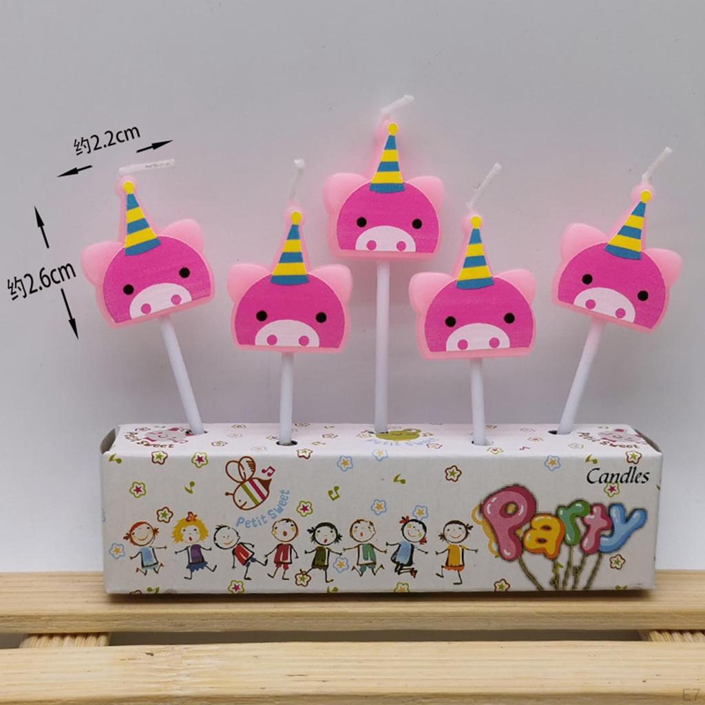5x Multicolor Birthday Candle Set Cake Decorations for Parties Kids Style A