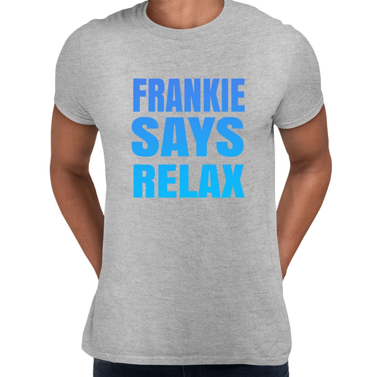 

Футболка Frankie Says Relax 80-х Лондон Великобритания Голливудская футболка Ретро Сохо Музыкальные футболки Синие Унисекс Топы S серый