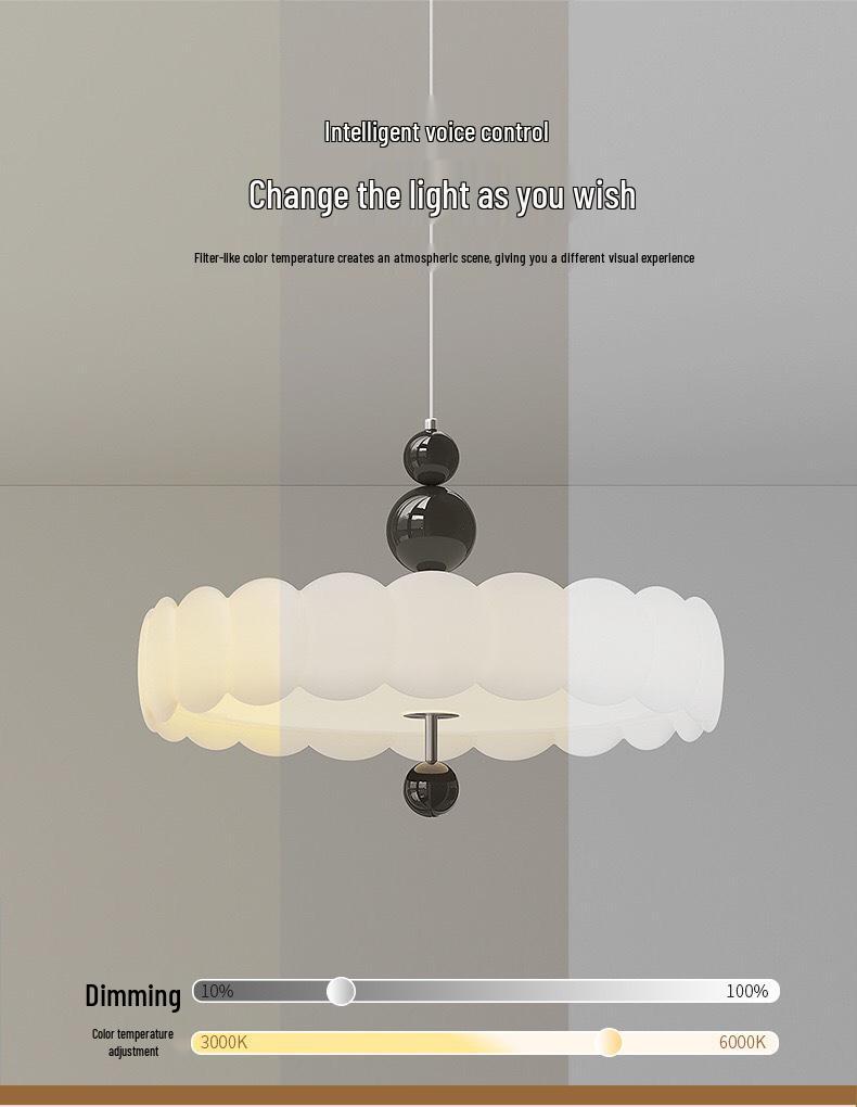 Retro French Cream Chandelier for Bedroom & Study - Creative Designer Full Spectrum Ceiling Light