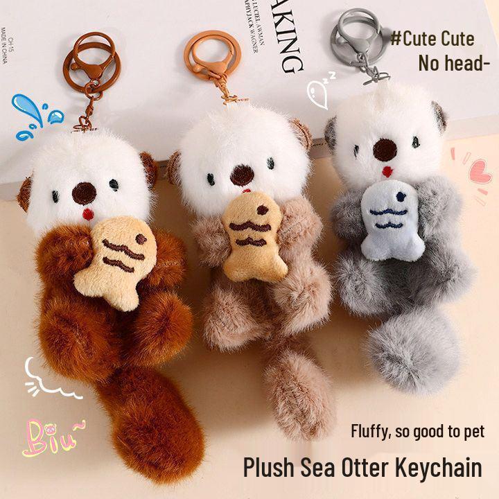 Sea Otter Plush Keychain - Cute Animal Toy Pendant and Birthday Gift Ornament