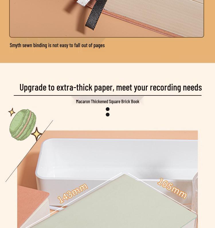 Extra Thick A6 Grid Notebook: Xiaohongshu Style, Ideal for Students & Office Use