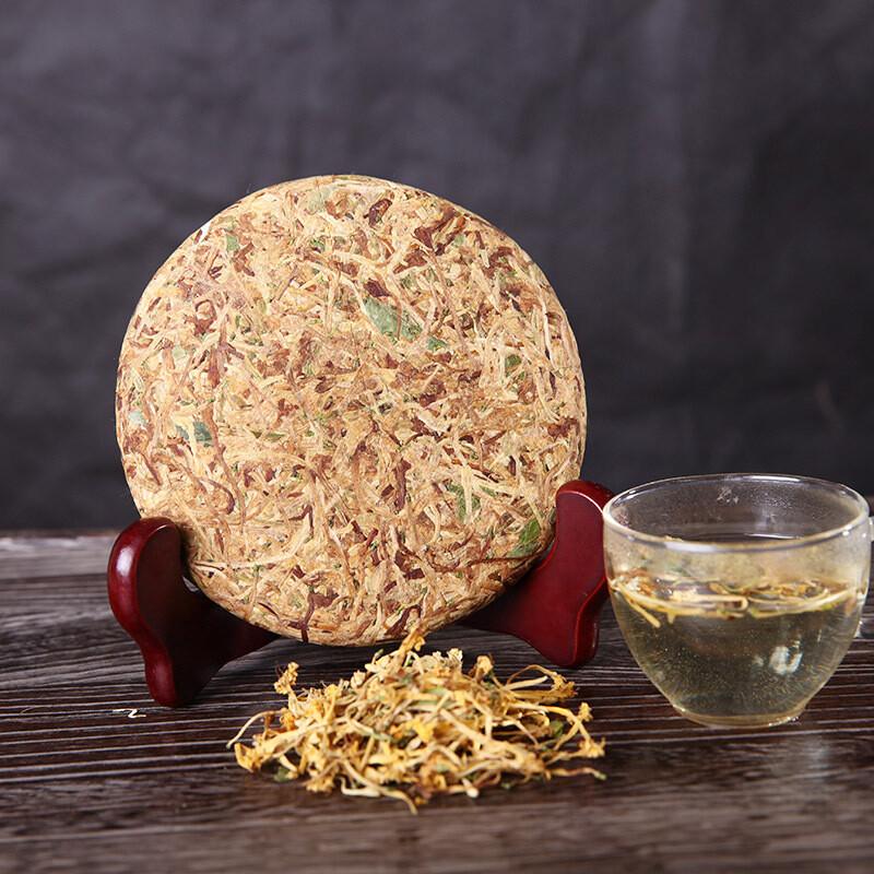 Premium Honeysuckle Tea Cake 200g Hand Pressed Blooming Flower Tea