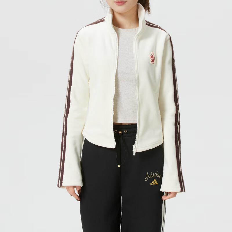 adidas Sportswear Women's Corduroy Full-Zip Track Jacket Cream White Women KG3456