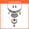 Multicolor Water Drop Pendant Necklace With Gemstone Inlay And Alloy Material For Daily Wear And Special Occasions