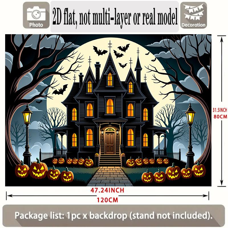 Party Backdrop Halloween Flat Banners Spooky Scary House Celebrations Wedding Enthusiasts Photo Booth Decor Front Door Decor