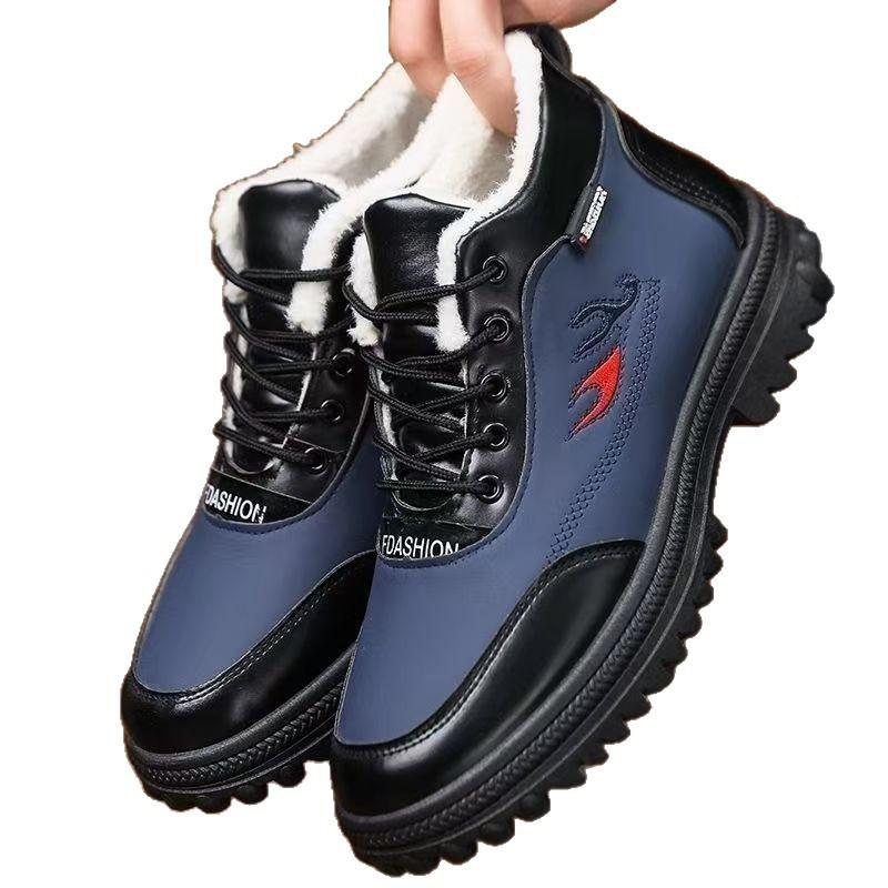 Pánské bavlněné boty zimní nové vysoké sametové teplé módní sněhule venkovní sportovní volnočasové mrazuvzdorné nepromokavé boty