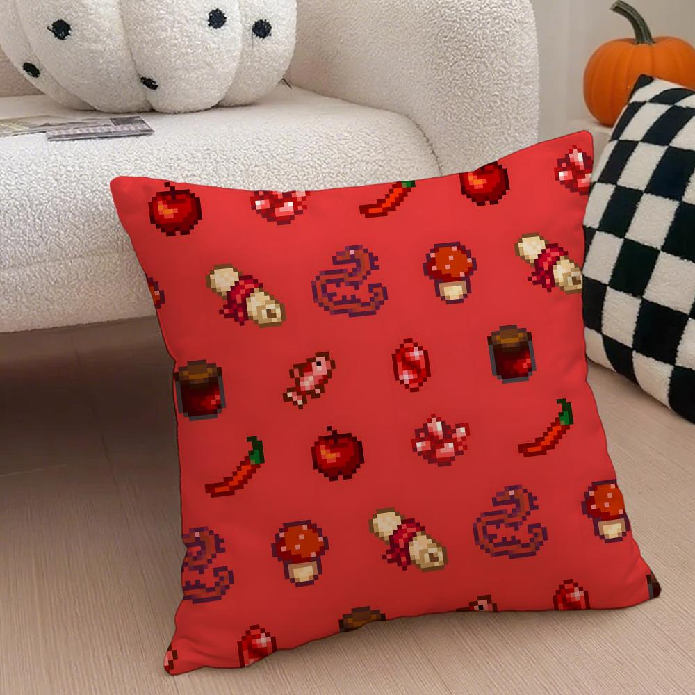 Stardew Valley Pillow Game Character Cushion Cover Throw Pillow Cover Hidden Button Durable Polyester Chair Cushion