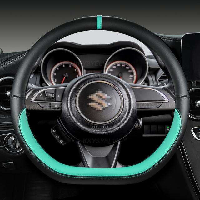 Microfiber Leather D Shape 38cm Car Steering Wheel Cover For Suzuki Swift 2017 2018 Sport Auto Accessories