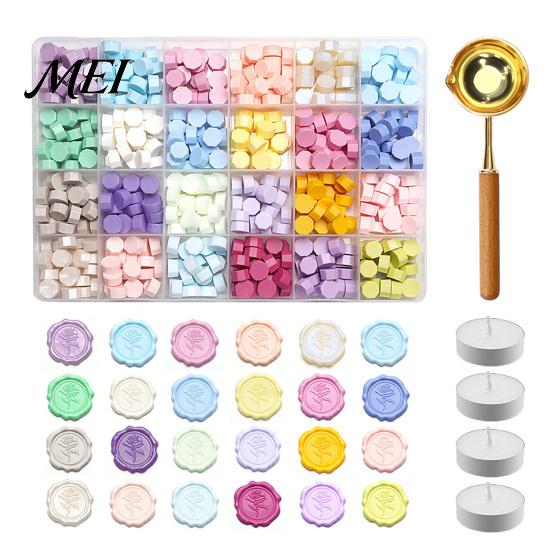 Wax Melting Spoon Seal Kit, with Beads And Candles Set, Artistic Set Stamp for DIY Crafting Wedding Invitations Tool