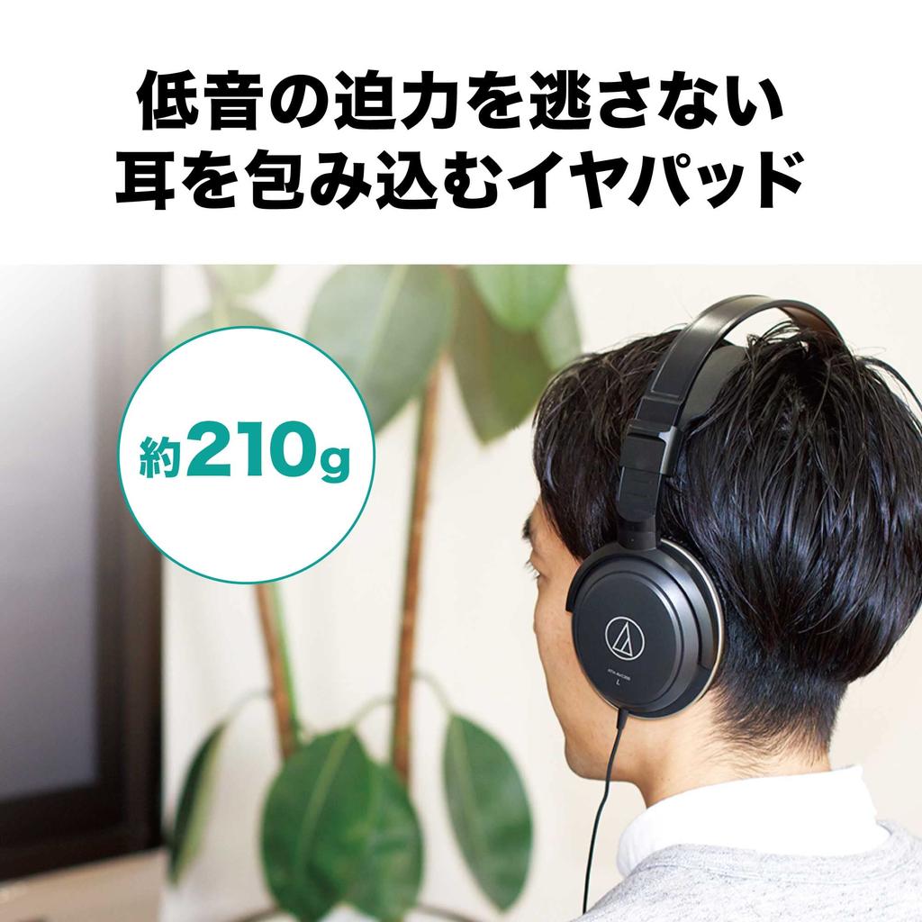 Audio-Technica ATH-AVC200 Wired Headphones for Music and Movies, 6.3mm Standard3.5mm Mini Connection, Black