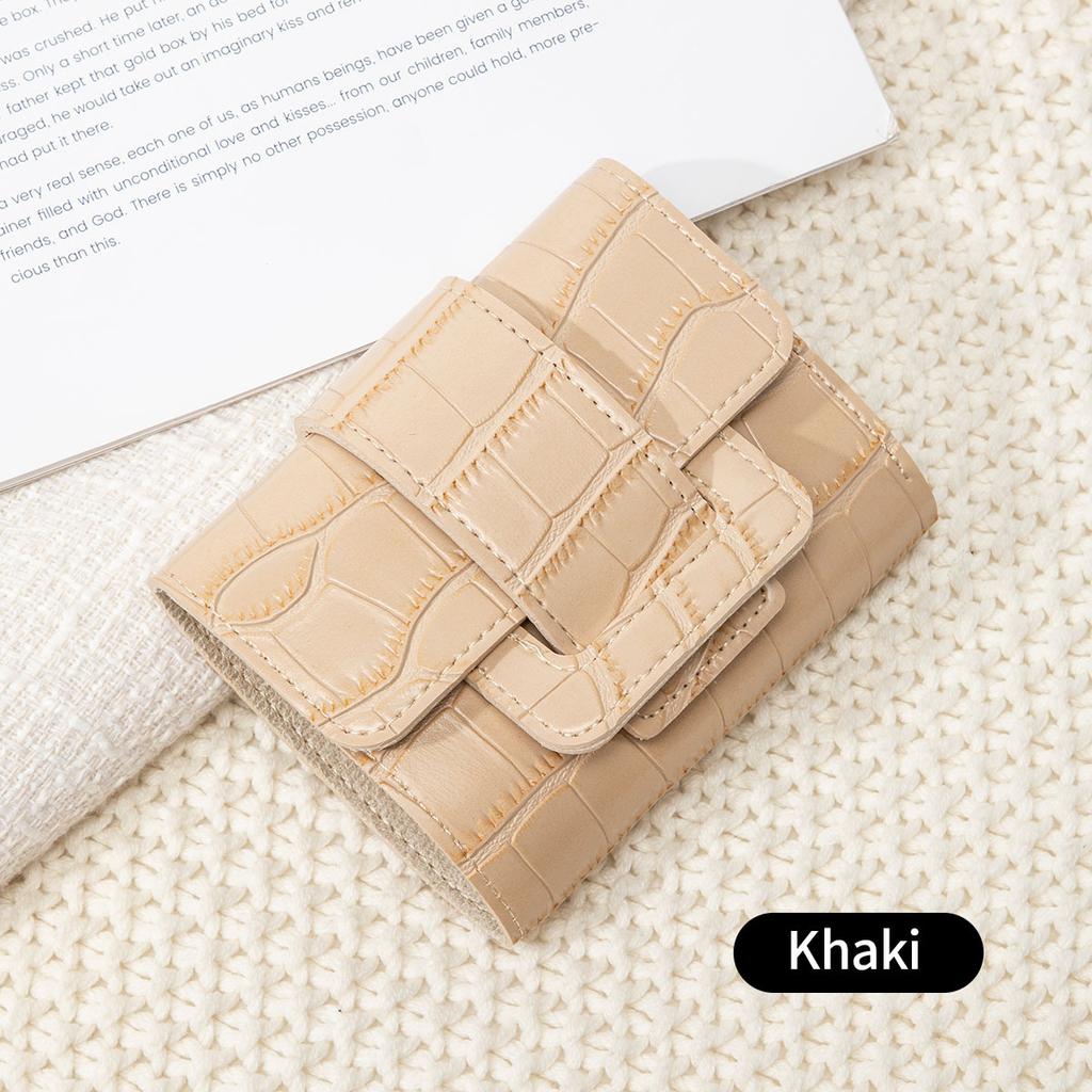 New Crocodile Pattern Women's Wallet Simple Buckle Wallet Fashionable Multi-functional Short Wallet
