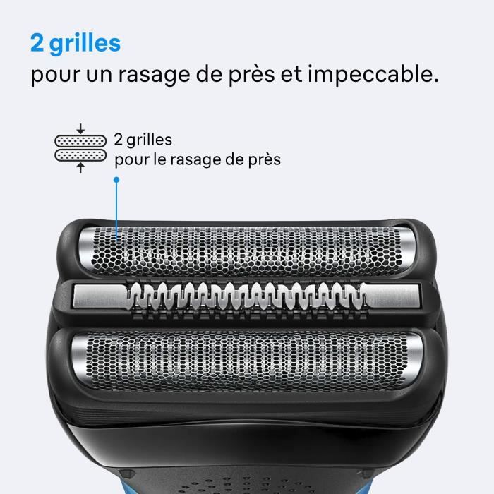 Rasoir Électrique BRAUN Series 3 - Noir - Autonomie 30 Minutes - Charge Rapide 5 Minutes