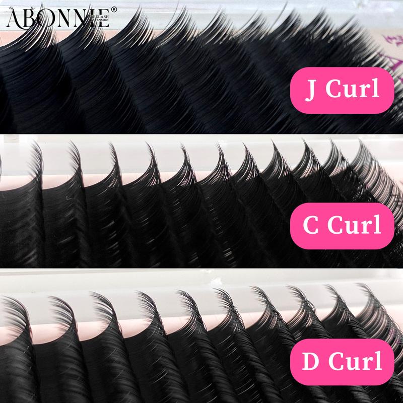 Abonnie J Curl Ellipse Flat Lashes Fluffy Volume Eyelash Extension Natural Soft Eyelashes