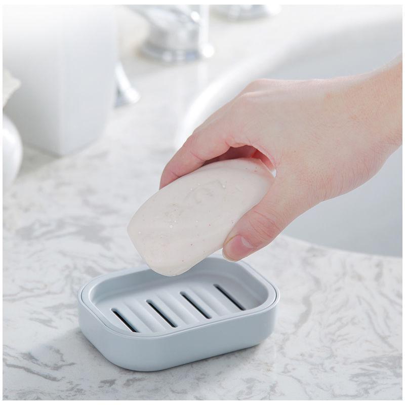 Double-Layered Japanese Soap Dish with Lid - Portable Draining Soap Holder for Travel and Bathroom Use
