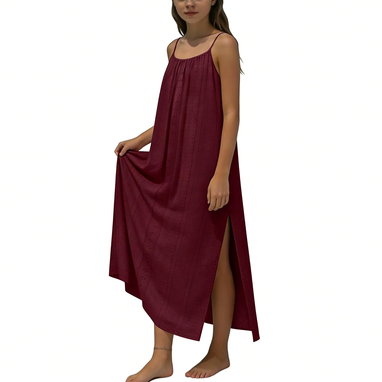 

Детское повседневное платье без рукавов с открытой спиной 120 армия зеленый