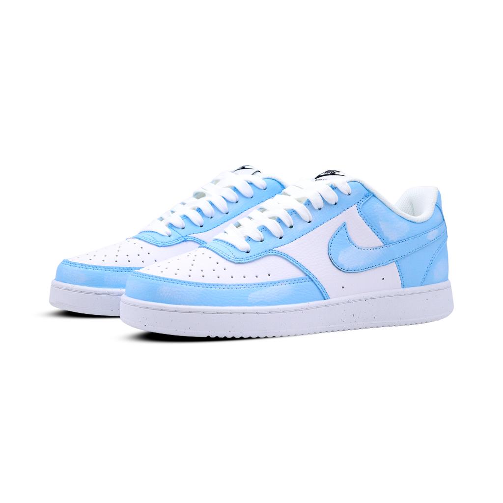 Nike Court Vision Leather Slip Resistant Abrasion Resistant Low top Skateboard Shoes Unisex Blue White DH2987-101(Team581)