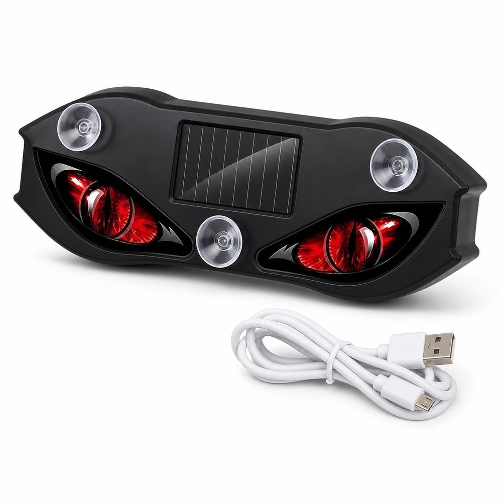 Flashing Car Demon Eye Light Solar Powered Car Window Light LED Signal Lamp  Vehicle Accessories