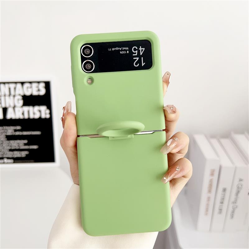 For Samsung Galaxy Z Flip 6 5 4 3 2 1 Case Offical Liquid Silicone Case With Finger Ring Shockproof Cover ForZ Flip 5 Soft Cases