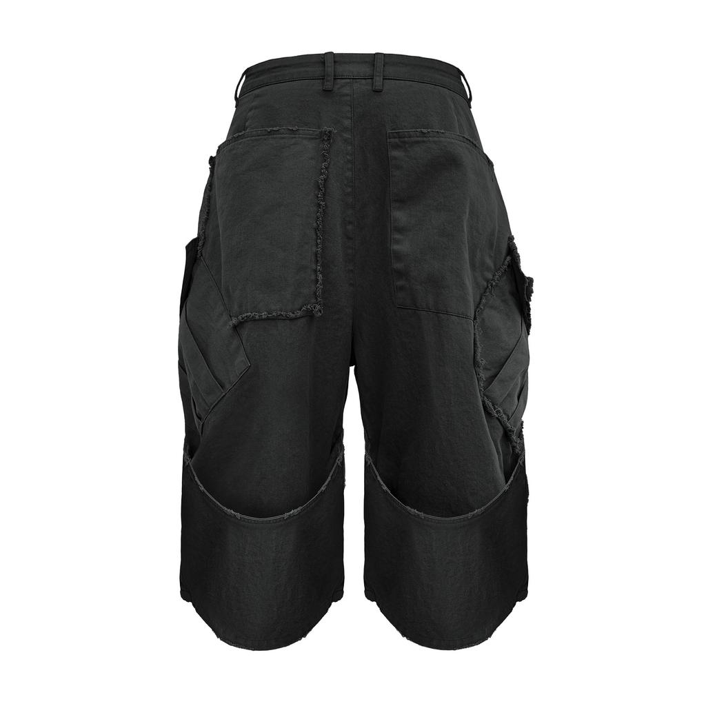 ANDEND Vintage Bag Boots Cargo Shorts_Black