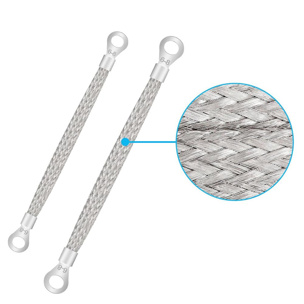 5× Universal Automotive Ground Strap Tinned Copper Car Engine Ground Strap Cable