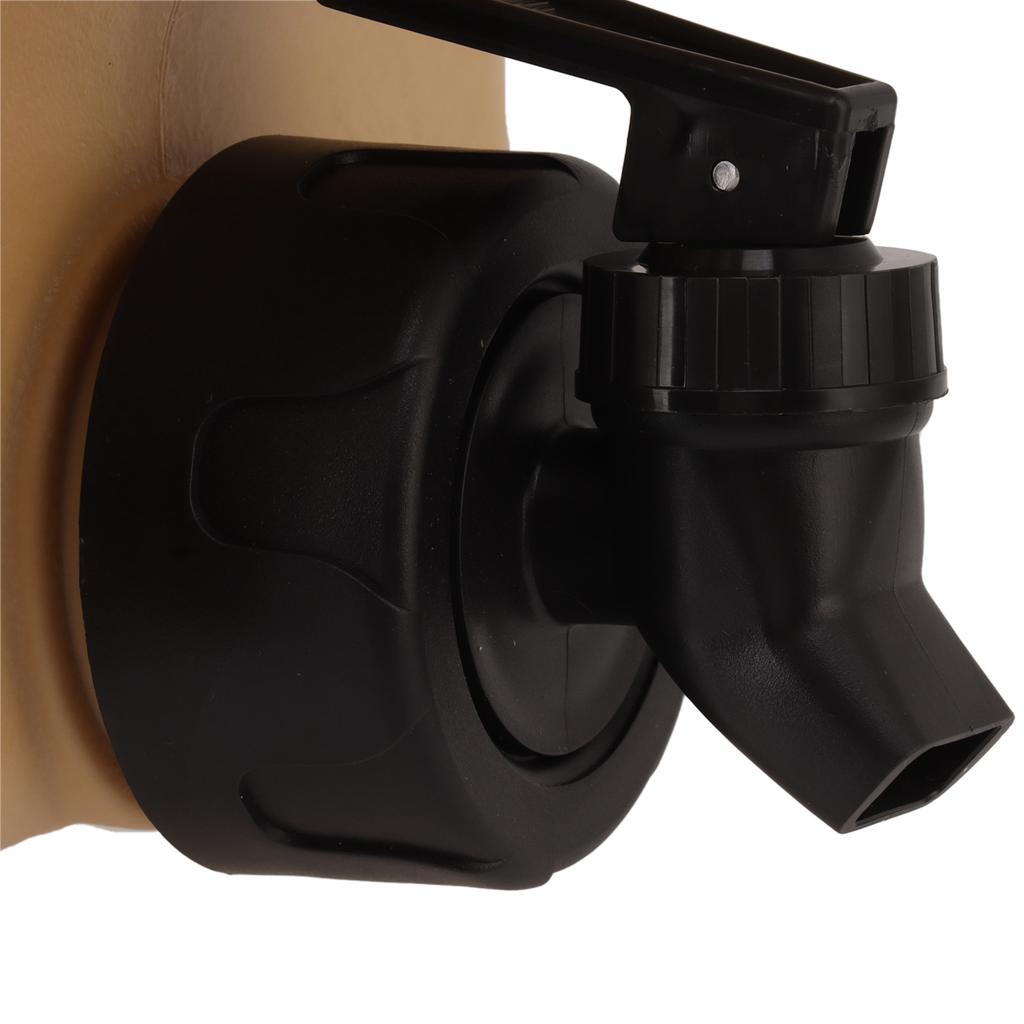 Water Container 12L Large Capacity Drinking Water Storage Bucket with Valve for Camping Khaki