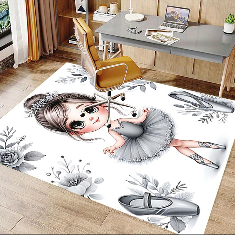 1PC Ballerina Flowers Anti-slip Carpet, Suitable for Office, Bedroomand Playrooms. It Can Also Be Used As a Sofa Footrest cover-W94