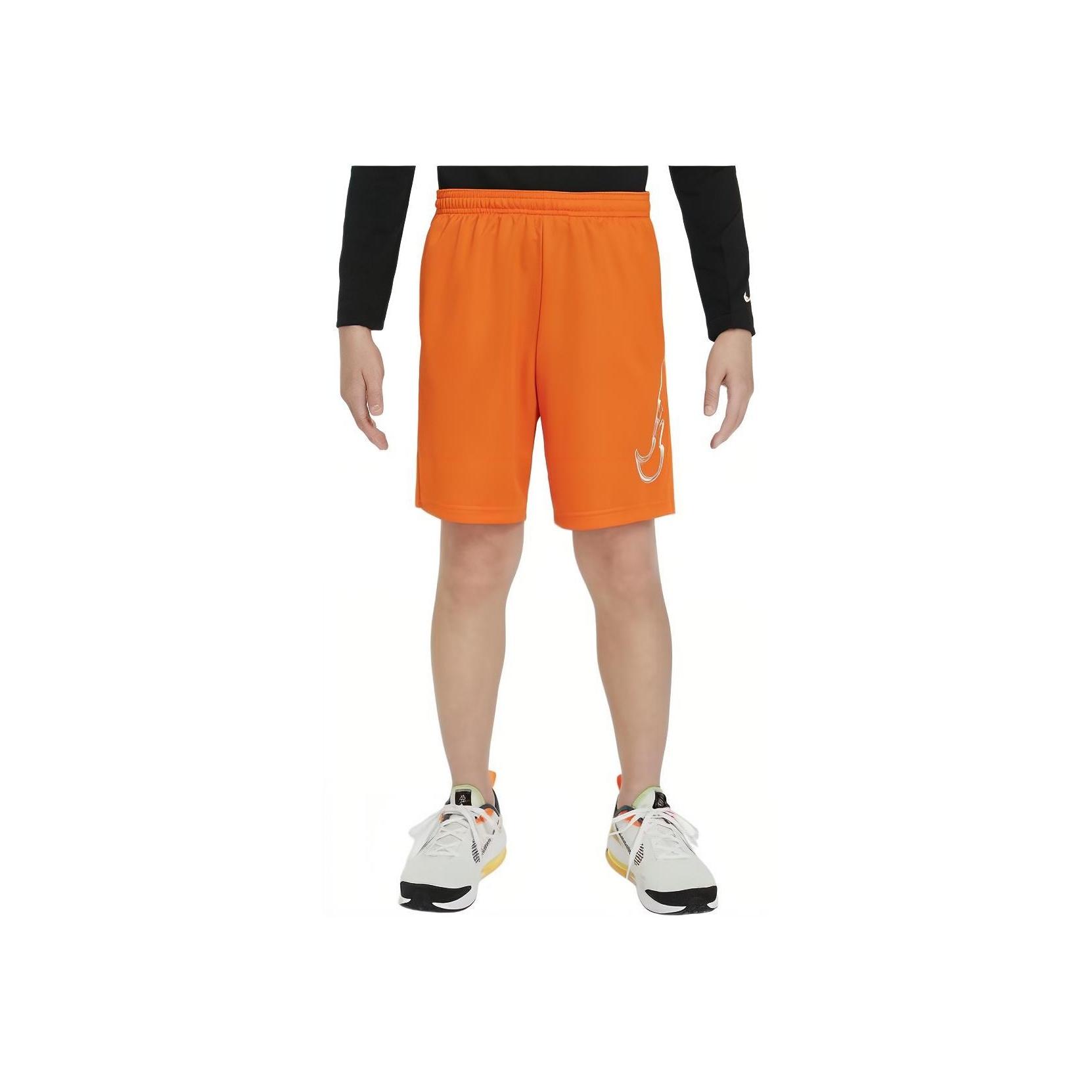 

Nike Logo Print Color Block Elastic Waist Kids Shorts Kids shorts Safety-Orange White FN8706-819 XS