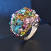 Diseño de Joyería de Lujo Anillos Vintage para Mujer Anillo de Boda Estético Accesorios de Moda Anillo de Pareja Joyería de Cristal