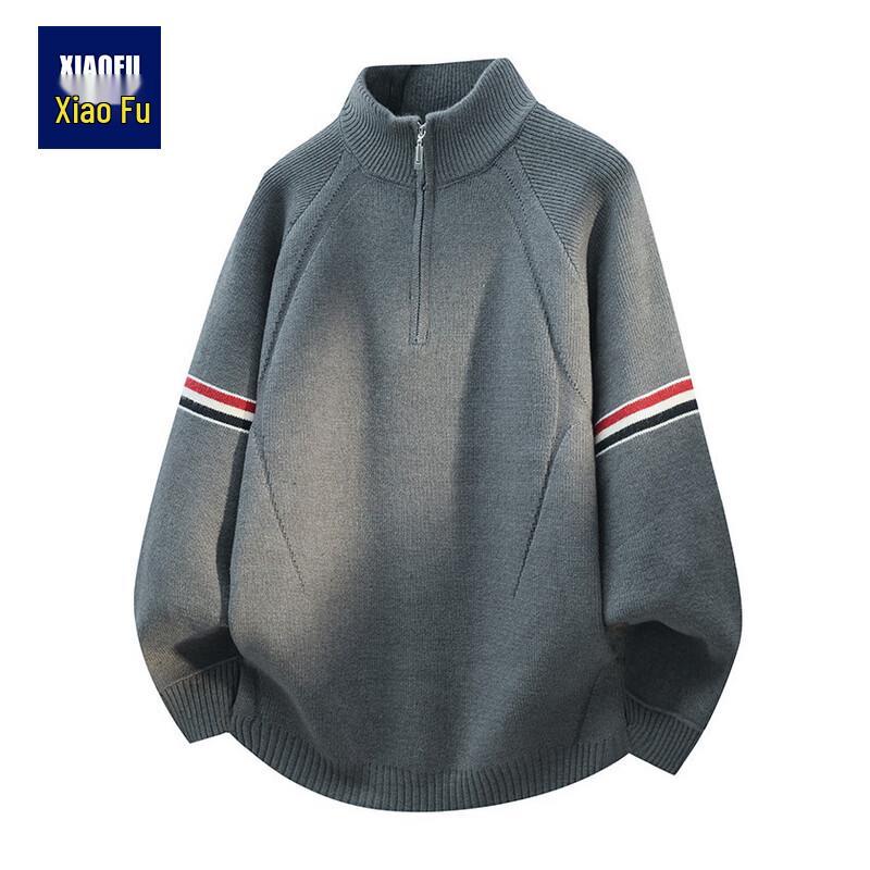 Men's Half-Zip Stand Collar Knit Sweater